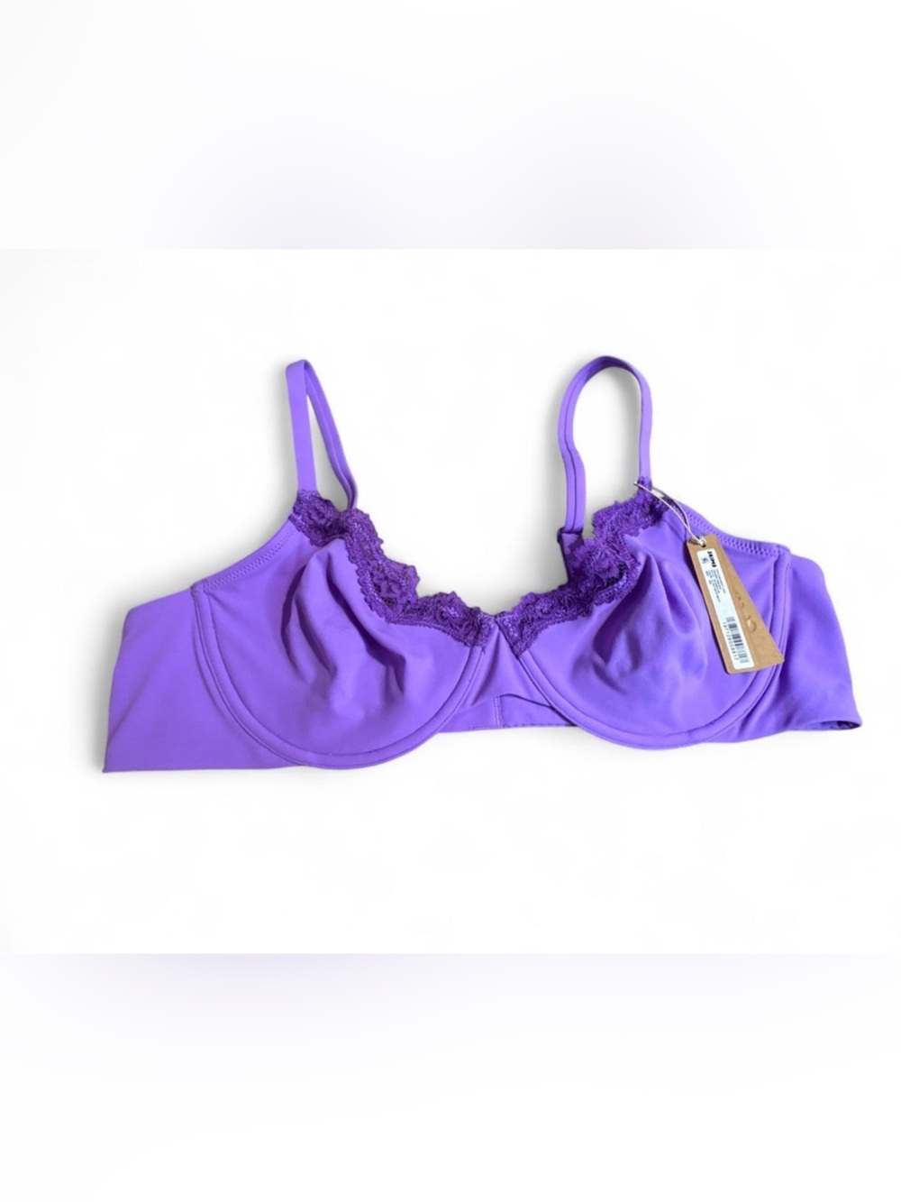 SKIMS Lavender Purple Lace Trim Underwire Bra